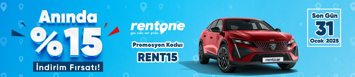 Rentone Araçlarında Anında %15 İndirim Fırsatı!