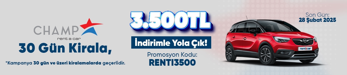 Rent for 30 Days, Hit the Road with 3.500 TL Discount!