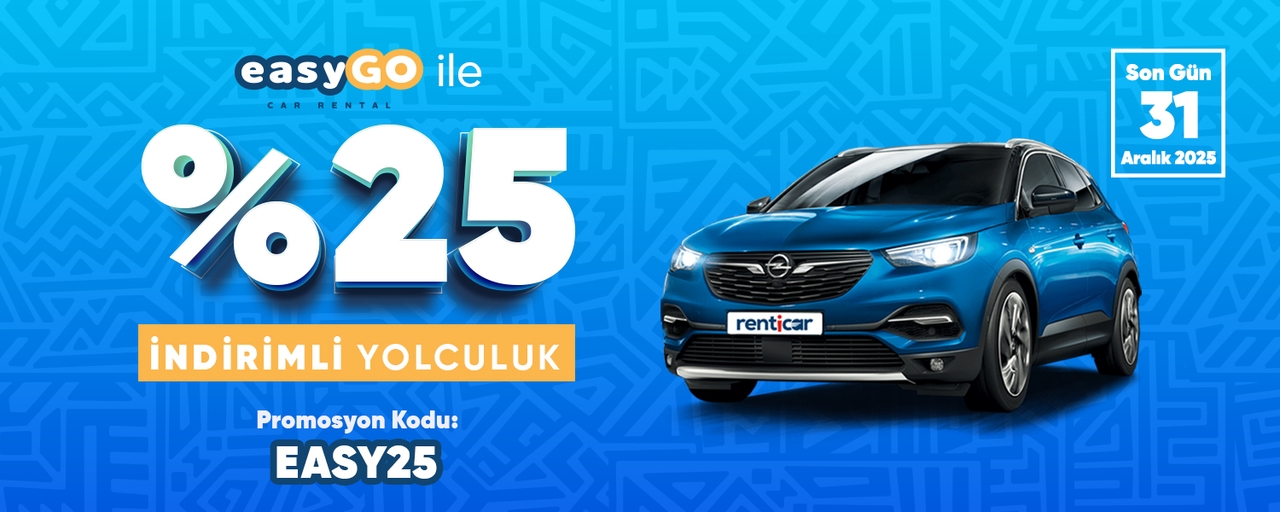 Yolculuğun EasyGo Car Rental ile %25 İndirimli!