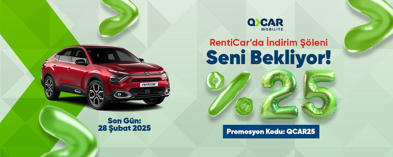 RentiCar’da İndirim Şöleni Seni Bekliyor! QCAR Mobilite Araçlarında %25 İndirim Fırsatı!